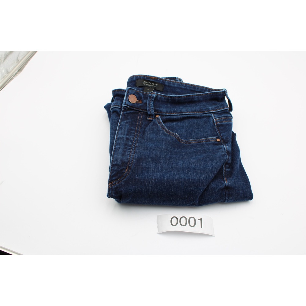 Ann Taylor The Skinny Jeans Dark Blue Petite Curvy Fit 6P High Rise Denim